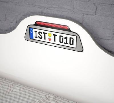 Coupe Auto Krevet sa pomoćnim krevetom/ladicom (Bijeli) (90x190 cm - 90x180 cm)