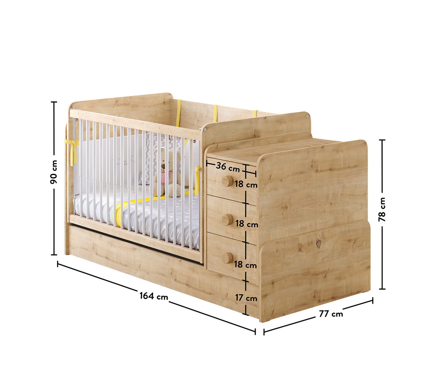 Baby Mocha transformirajući krevetić (Na Ljuljanje ) (70x115-70x160 cm)