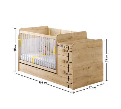 Baby Mocha transformirajući krevetić (Na Ljuljanje ) (70x115-70x160 cm)