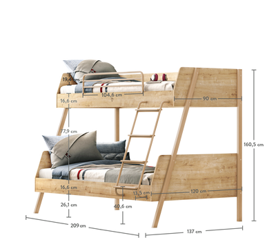 Mocha široki krevet na sprat (90x200-120x200 cm)