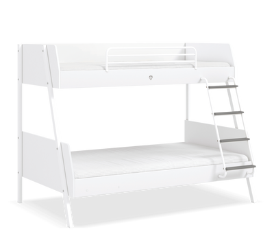 White Large krevet na sprat (90x200cm - 120x200 cm)