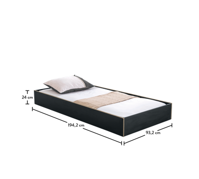 Black ladica/ pomoćni krevet (90x190 cm)