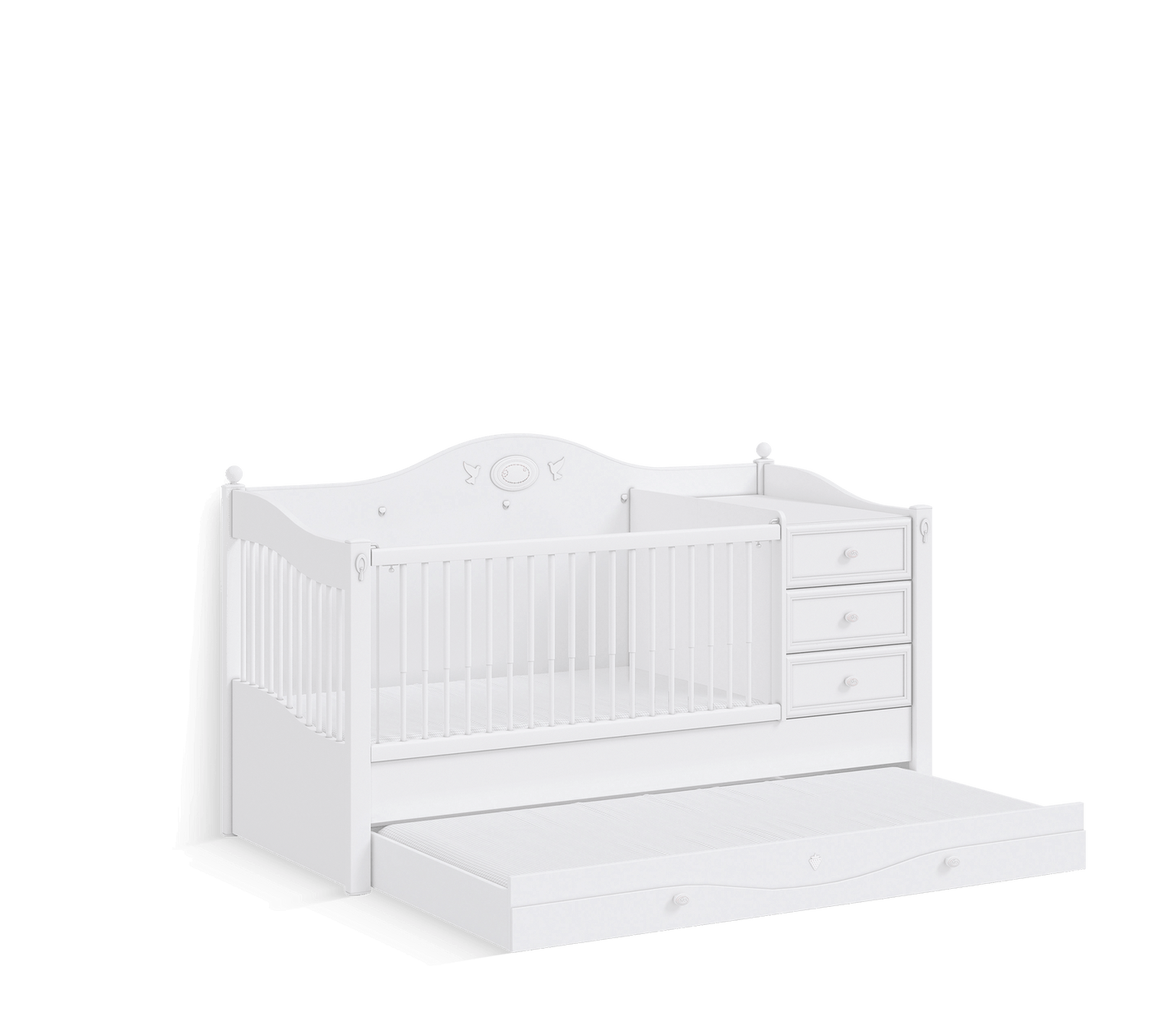 Baby Rustic White promjenjivi krevet za bebe (80x180 cm)