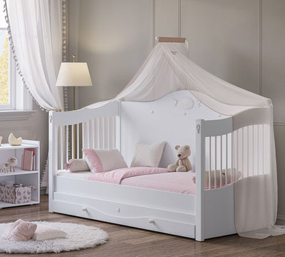 Baby Rustic White promjenjivi krevet za bebe (80x180 cm)