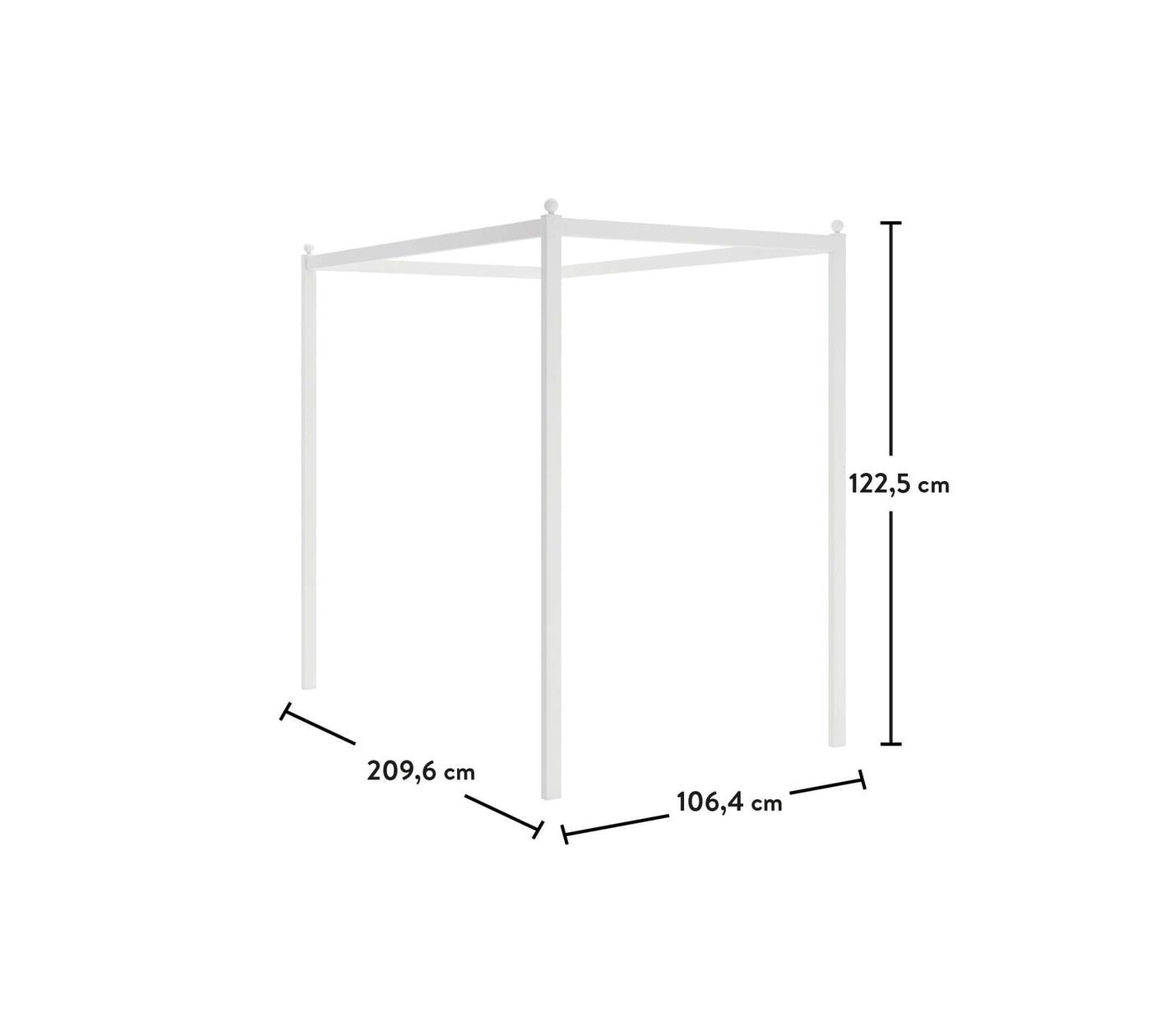 Rustic White konstrukcija za baldahin (100x200 cm)